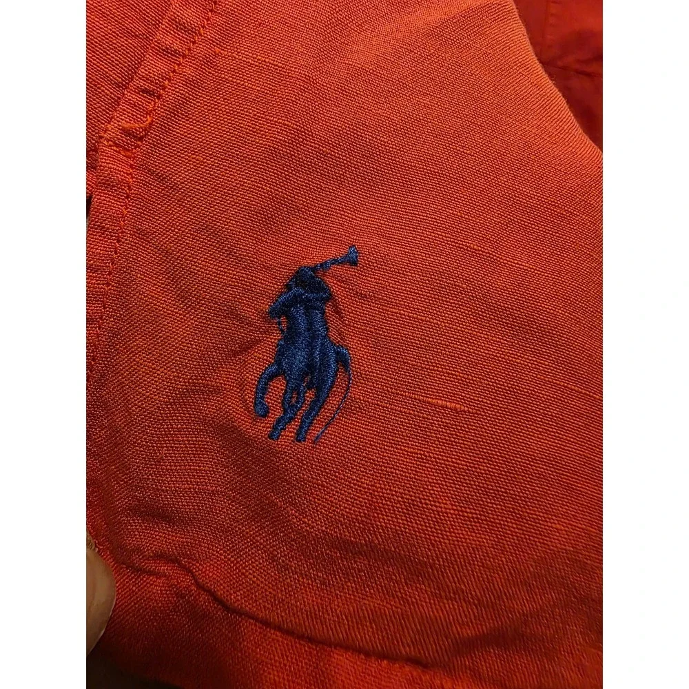 Polo Ralph Lauren Mens 3XLT Linen Silk Short Sleeve Camp Shirt Coral